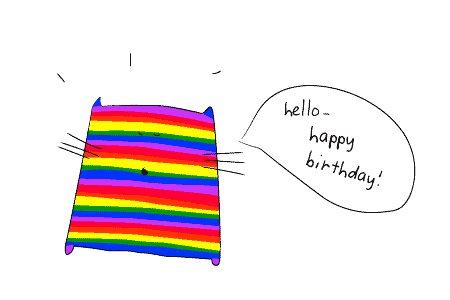 The Rainbow Cat on Your Birthday...