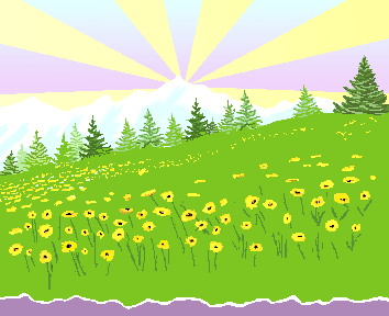 mountains and sun rays