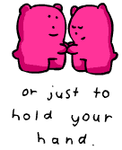 pink bears holding hands