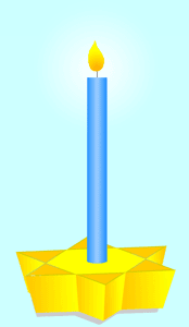 a candle, burning
