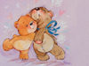 cartoon people hugging