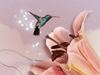 Hummingbird Visit -- Free Flower Art wallpapers -- Yahoo! Greetings wallpapers