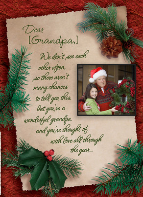 Holiday Letter for Grandpa Christmas Card  Cardstore