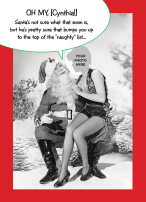 santa list christmas card cardstore newborn baby postcards