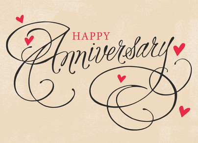 hearts and script anniversary happy anniversary card cardstore