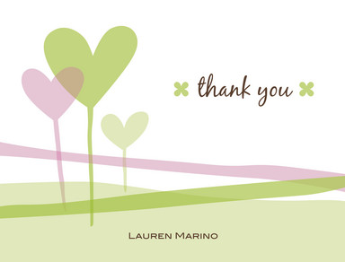 flying hearts thanks thank you note card cardstore heart thank you cards