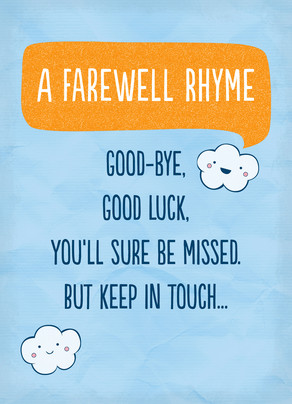 Farewell Rhyme Congratulations Card | Cardstore