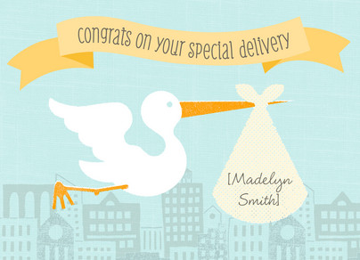 stork special delivery baby congratulations card cardstore baby congrats
