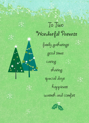 Wonderful Christmas Parents Christmas Card  Cardstore