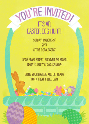 easter basket invite easter invitation