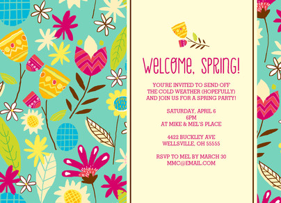 template card 7x5 greeting Easter Spring Invitation Welcome  Cardstore