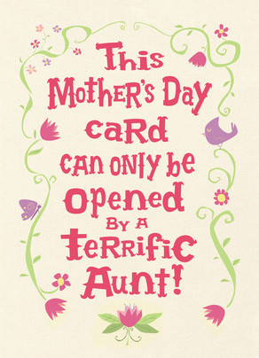 for a terrific aunt only mother s day card cardstore