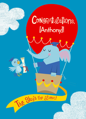 kids grad hot air balloon congratulations kindergarten graduation