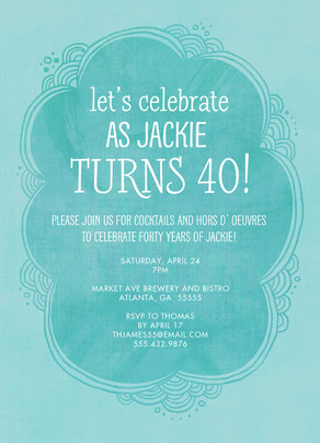 light blue 40th birthday invitation 40th birthday invitation cardstore