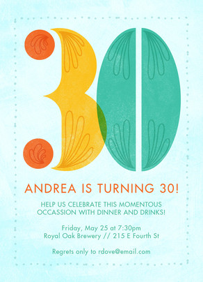 colorful 30th birthday invitation 30th birthday invitation cardstore 30 birthday invite