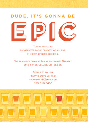 epic dude invitation bachelor party invitation cardstore bachelor party invitations