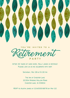 retirement invite with leaf