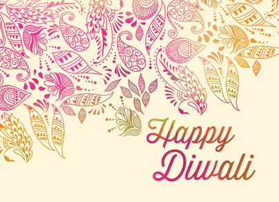 bright diwali with doodle design diwali card cardstore folded christmas card