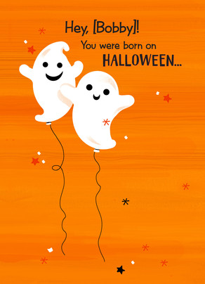 ghost halloween birthday balloons halloween happy birthday card happy birthday halloween card