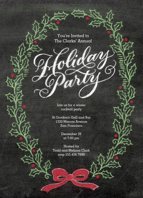 holiday party chalkboard art christmas invitation cardstore chalkboard art christmas