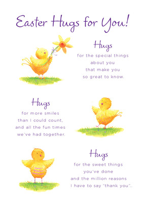 easter chicks and hugs easter card cardstore