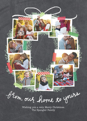 photo collage wreath christmas card christmas card cardstore christmas photo collage card