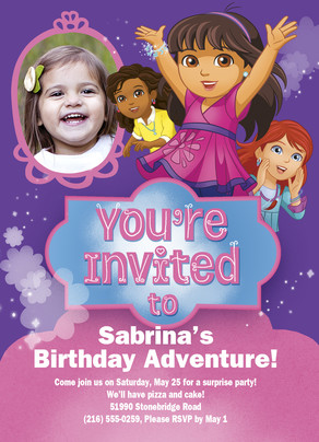 Dora Invitation Happy Birthday Invitation Cardstore