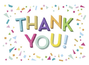 thank you confetti on white happy birthday note card cardstore