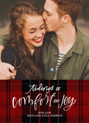 comfort and plaid christmas card cardstore