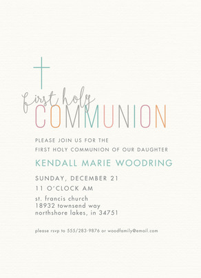 cyo holy communion invite with cross communion invitation cardstore
