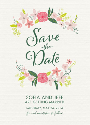 save the date card floral engagement and wedding save the date
